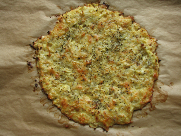 Cauliflower Pizza Crust Cooked