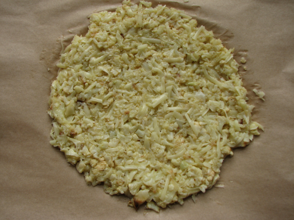 Cauliflower Pizza Crust Uncooked