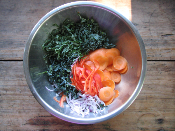Carrot Kale Salad Fresh Ingredients